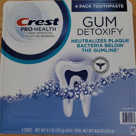 4-Pack CREST Gum Detoxify Toothpaste 4 x 4.07 oz Exp 2027 - Picture 4 of 4